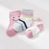 Bibaby Organik Çorap Soket 3lü Smile Pudra