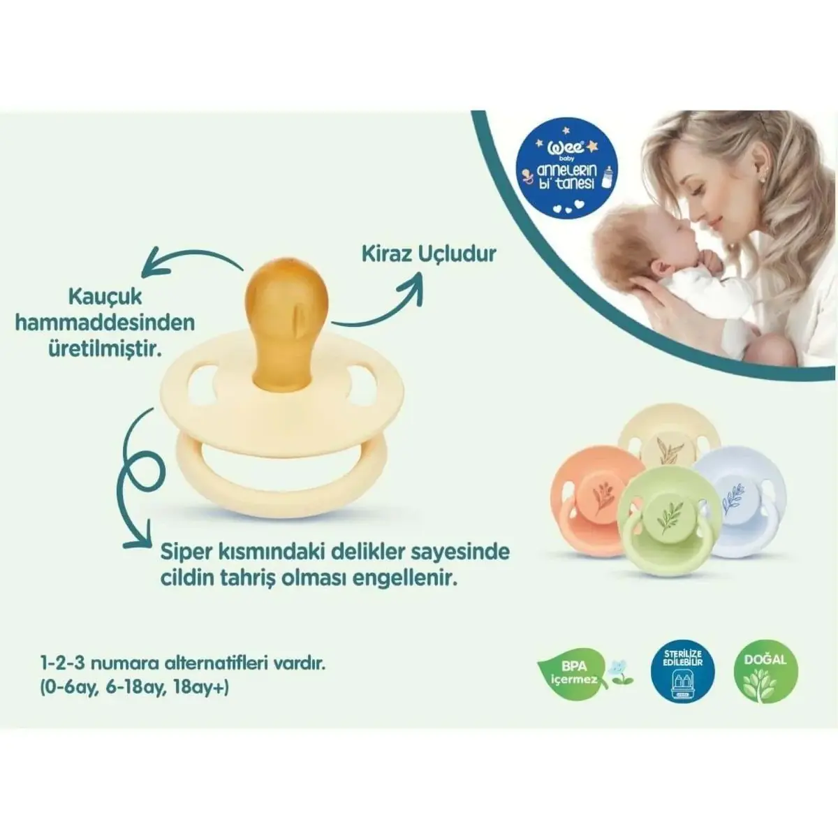 Wee Baby Pure Kauçuk Emzik No:1