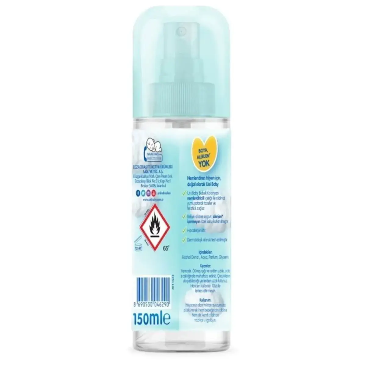 Uni Baby Bebek Kolonyası 150 ml Çiçeksi Kokular