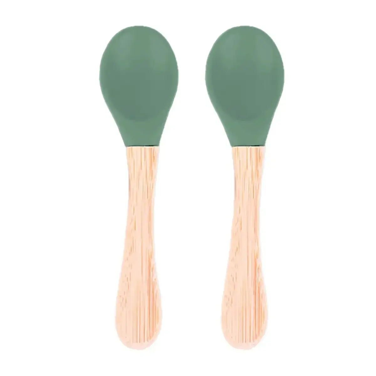 BM Care Bambu Saplı Mama Kaşığı Yeşil 2li