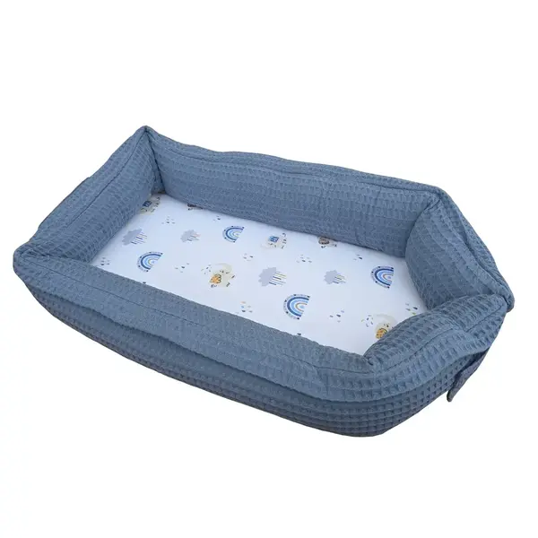 Bm Care Babynest Anne & Baba Yanı Yatağı Mavi Gökkuşağı