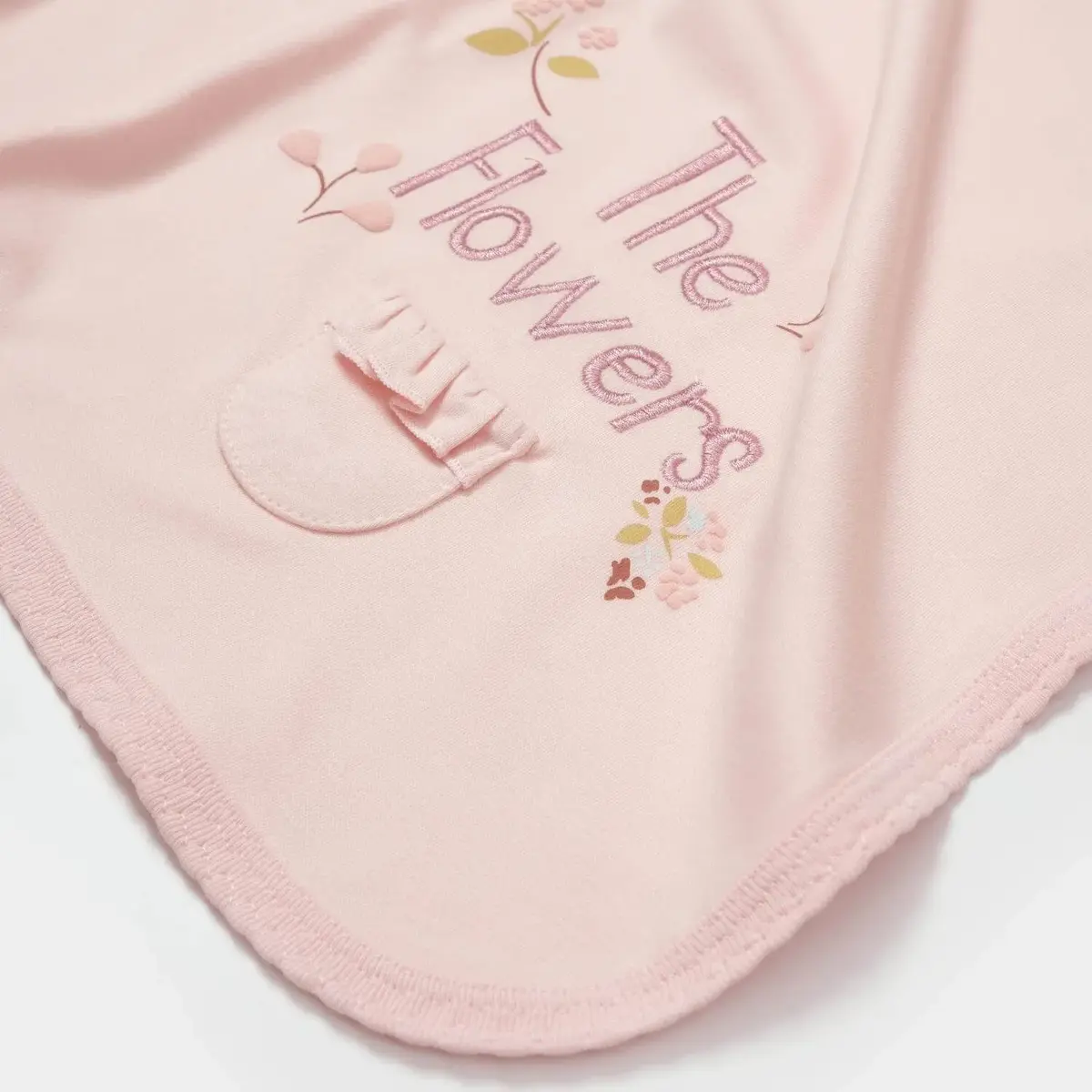 Bibaby Organik Battaniye The Flowers Ekru - Pembe