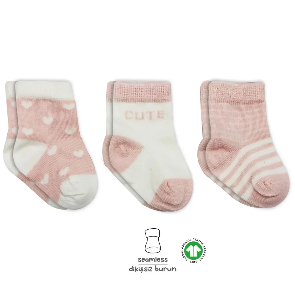 Bibaby Çorap Soket 3lü Penye Stars Bistyle Pudra Bibaby Çorap Soket 3lü Penye Stars Bistyle Pudra