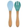 OiOi Mama Kaşığı + Çatal - Mineral Blue / Aqua Green
