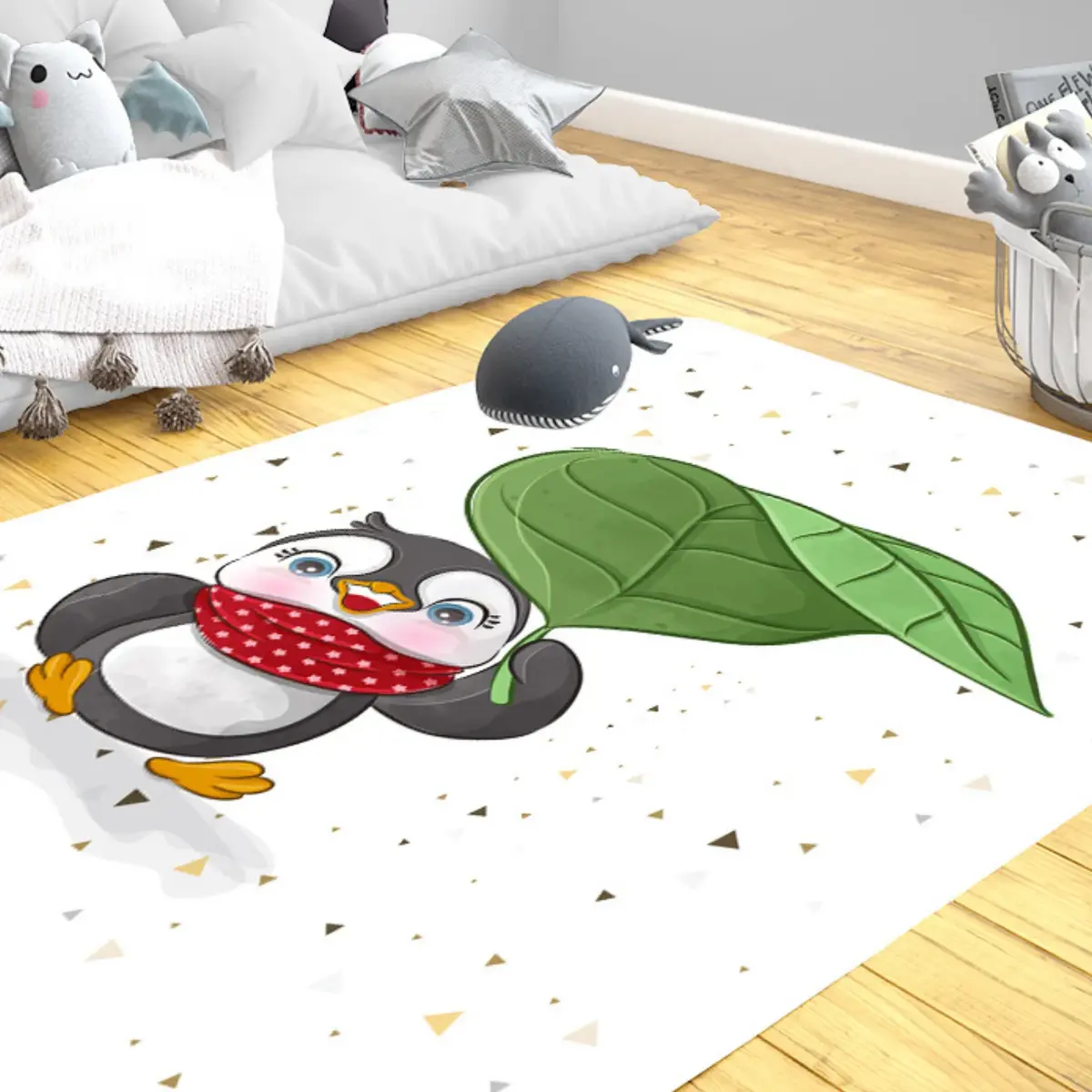 Momys Care Kutup Yıldızı Penguen Çocuk Odası Halı 100x160 Cm