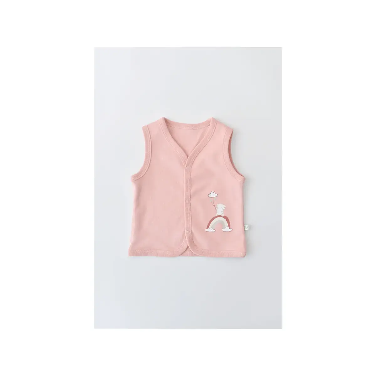 Bibaby Organik Yelek Live Color Rabbit Somon