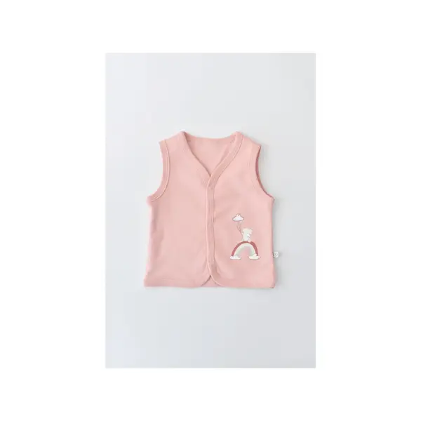 Bibaby Organik Yelek Live Color Rabbit Somon