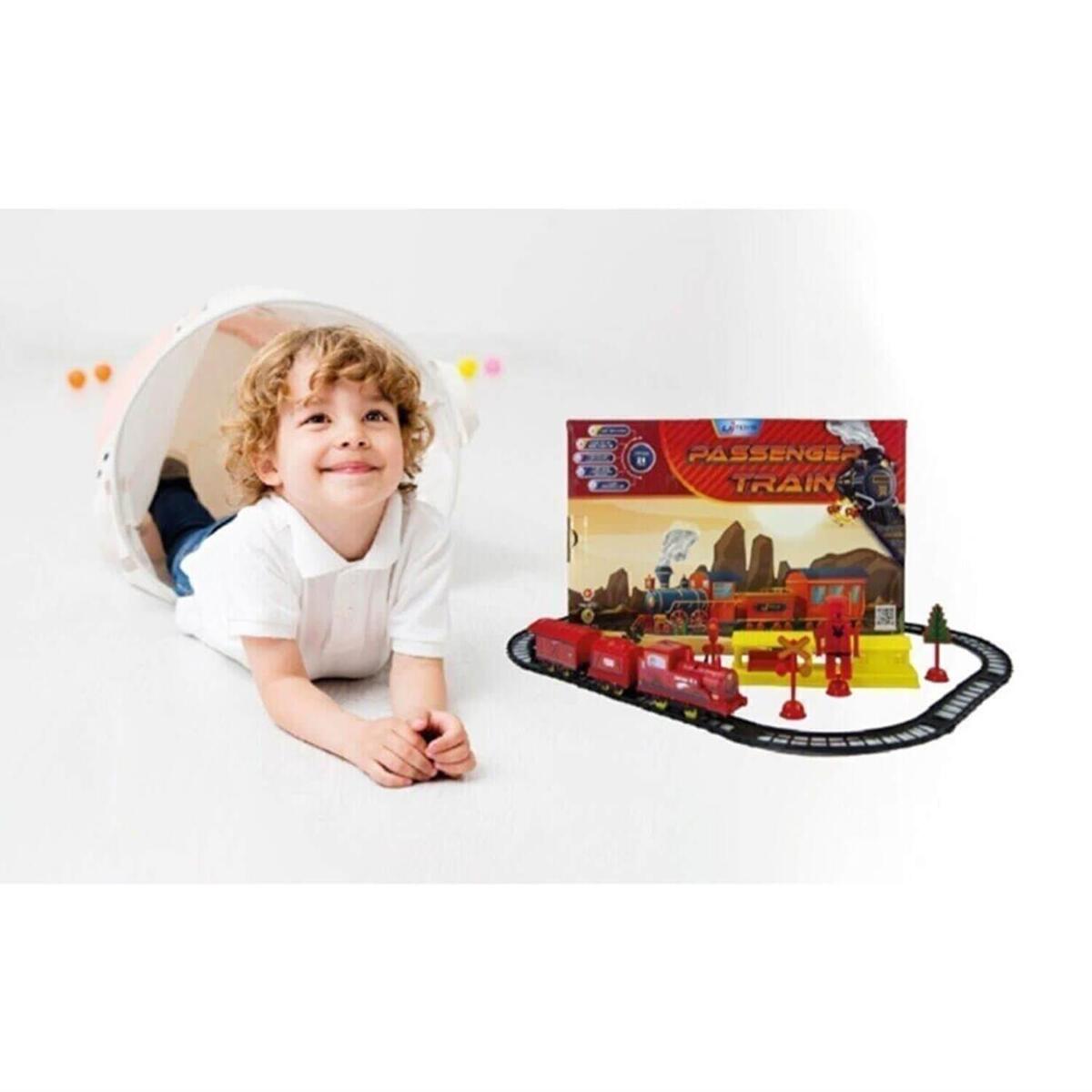 İstasyonlu Tren Kırmızı