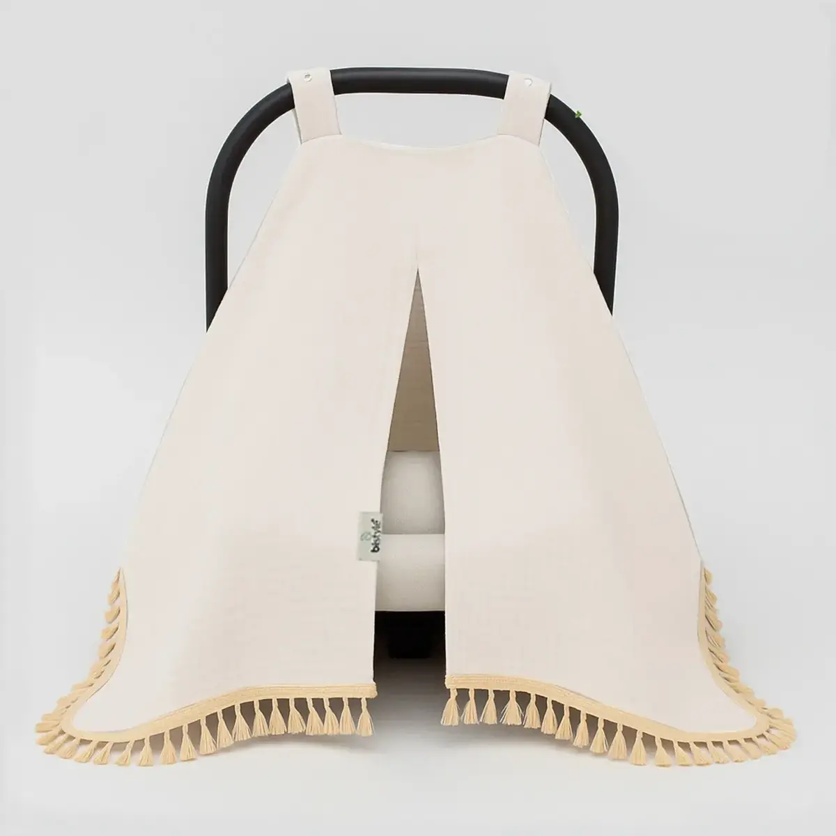 Bistyle Müslin Puset Yüz Örtüsü Püsküllü Ekru