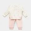 Bibaby Organik 2li Takım The Flowers Ekru - Pembe