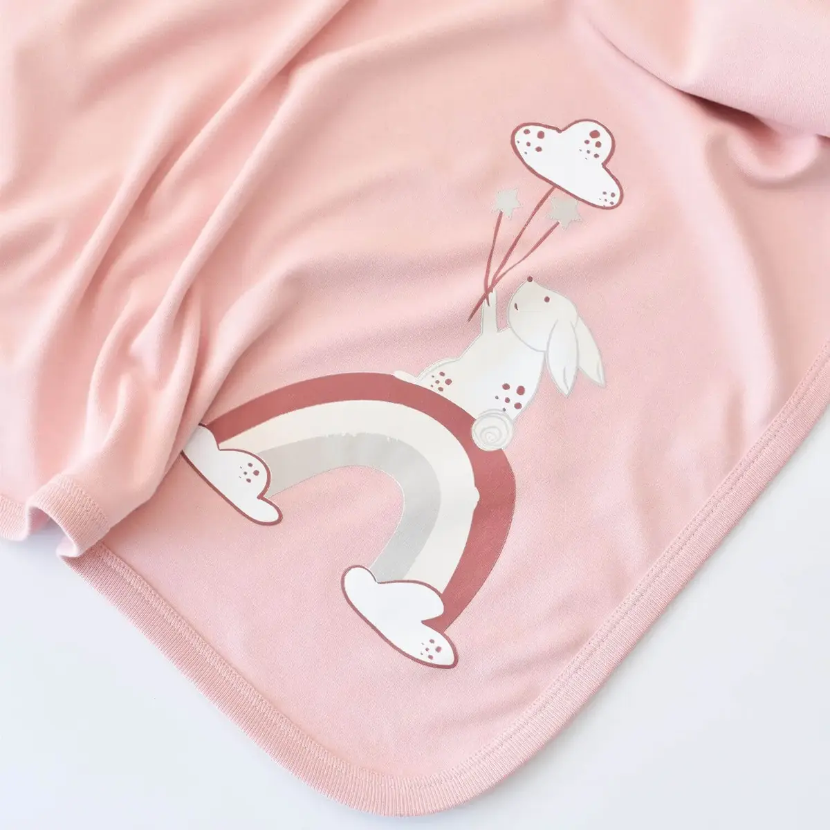 Bibaby Organik Battaniye Live Color Rabbit Somon