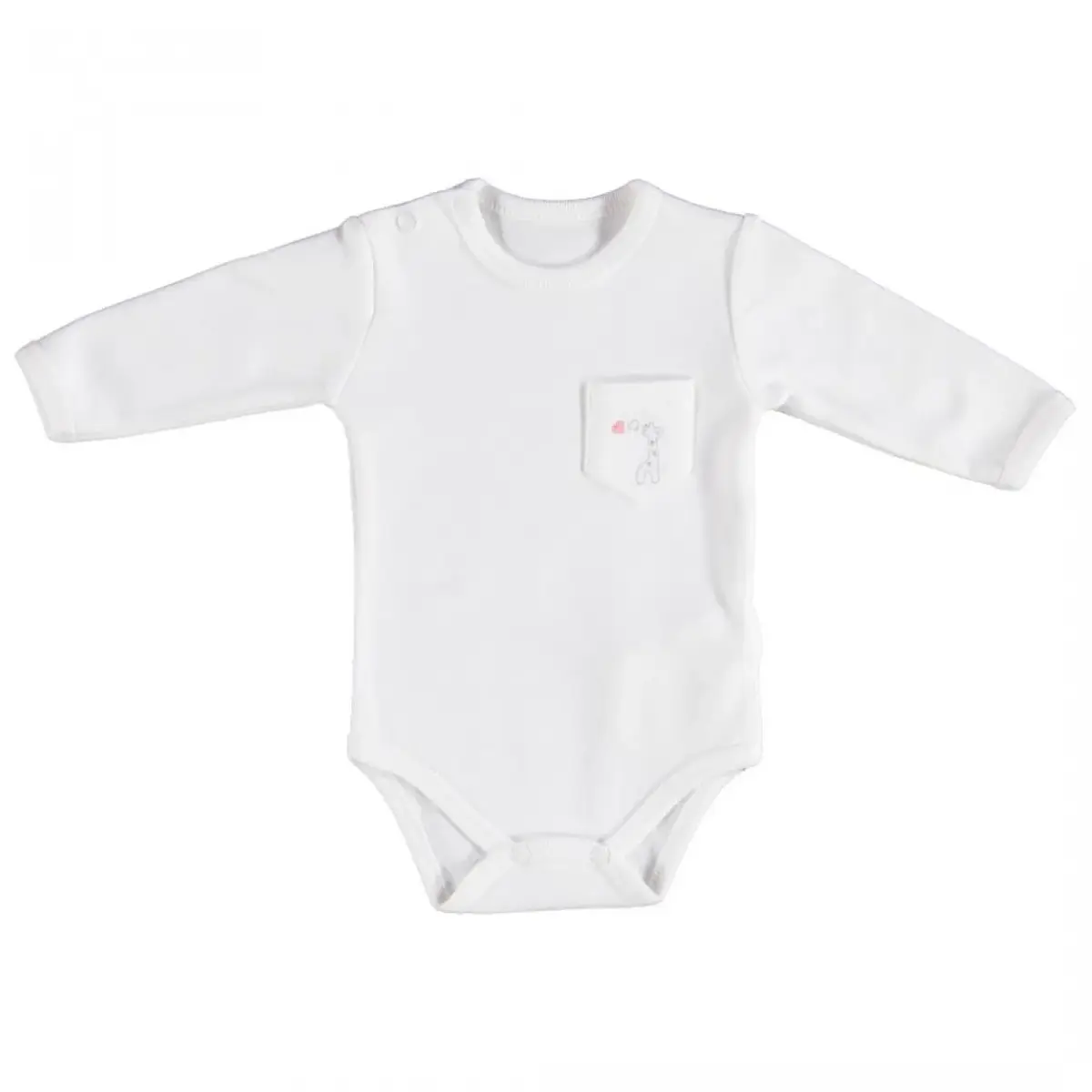 Bibaby Organik Body Baby Giraffe Ekru - Pembe