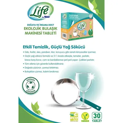 Life by Fakir Ekolojik Vegan Bulaşık Makinesi Tableti 30lu