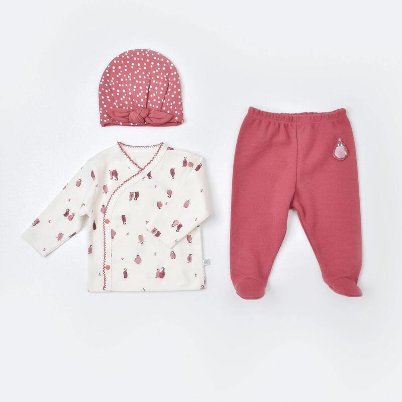 Bibaby Organik Zıbın Takımı 3lü Little Love Rose Dry