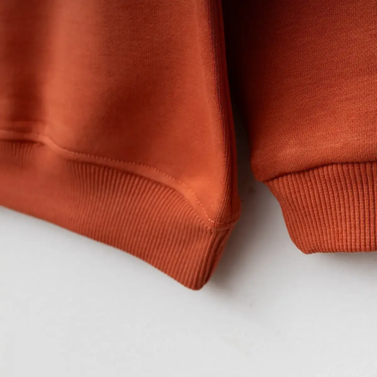 Bebolly Sweatshirt Basic Üç İplik Şardonsuz Kiremit