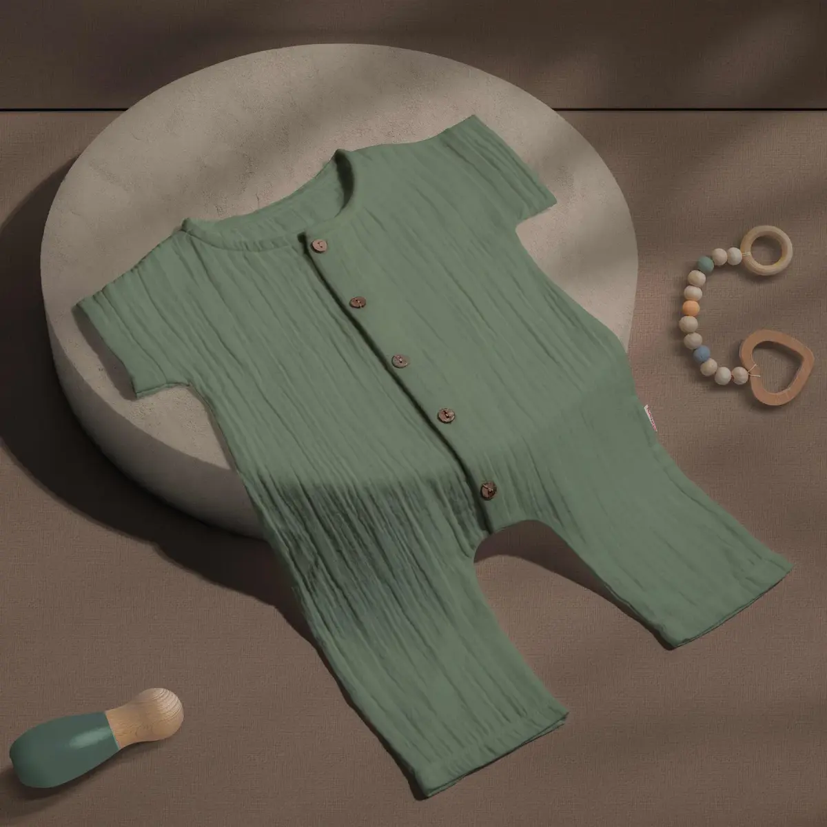 Tiffany Tulum Kısa Kol Çift Kat Müslin Yeşil Tiffany Tulum Kısa Kol Çift Kat Müslin Yeşil