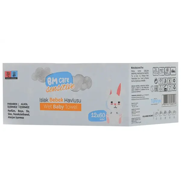 BM Care Sensitive Islak Havlu 12x60lı