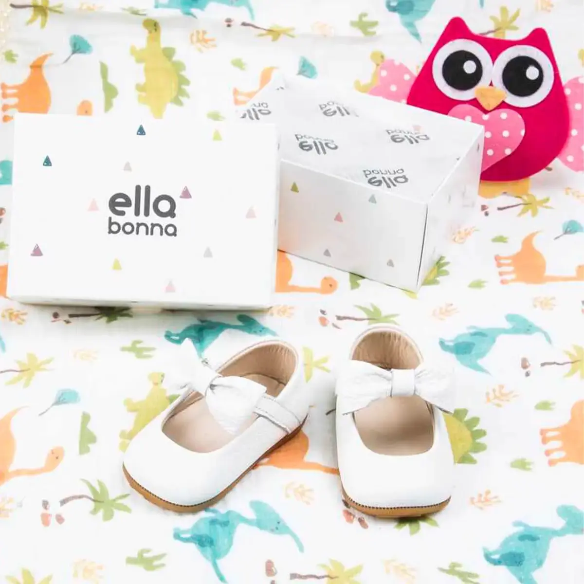 Ella Bonna Bebek Ayakkabısı Hakiki Deri Mary Jane Beyaz