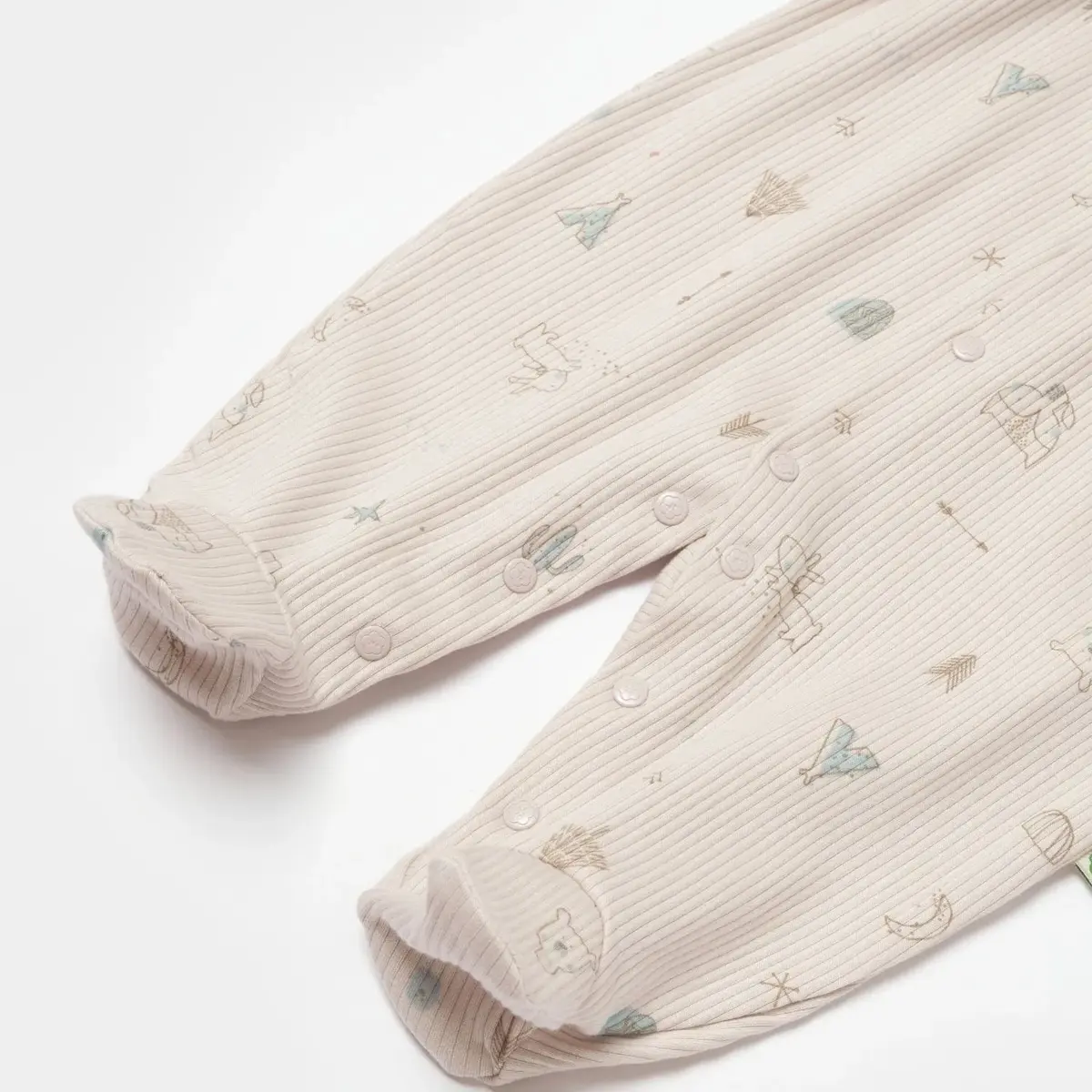 Bibaby Organik Salopet Modal Happy Forest Bej - Mint
