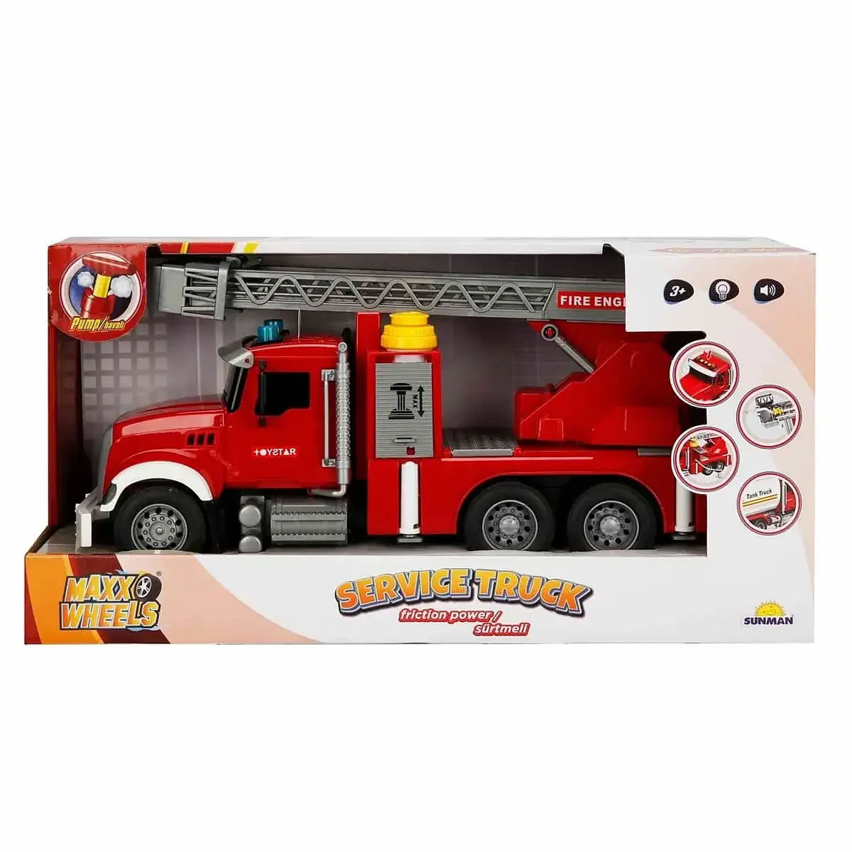 Maxx Wheels Sesli ve Işıklı İtfaiye Araçları - İtfaiye Tankeri
