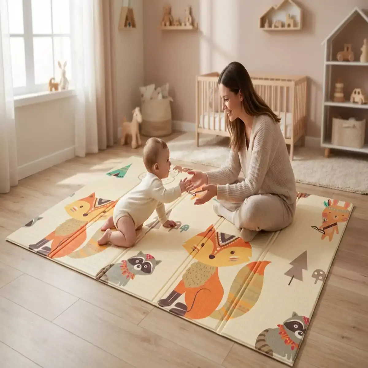 Holmen Katlanabilir Oyun Matı Minik Hayvanlar Soft 150x200x1 Cm