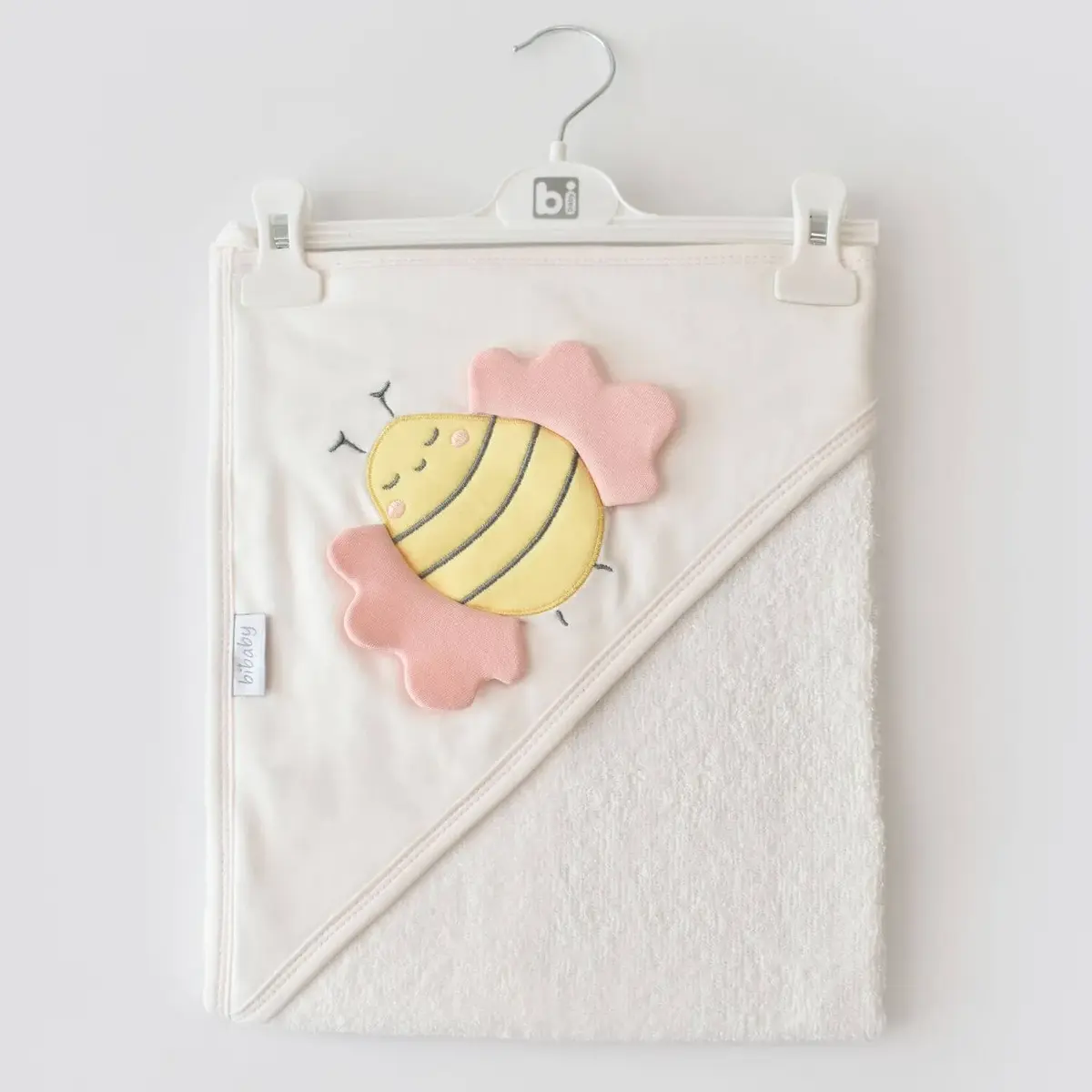 Bibaby Havlu Happy Bee Ekru - Pembe