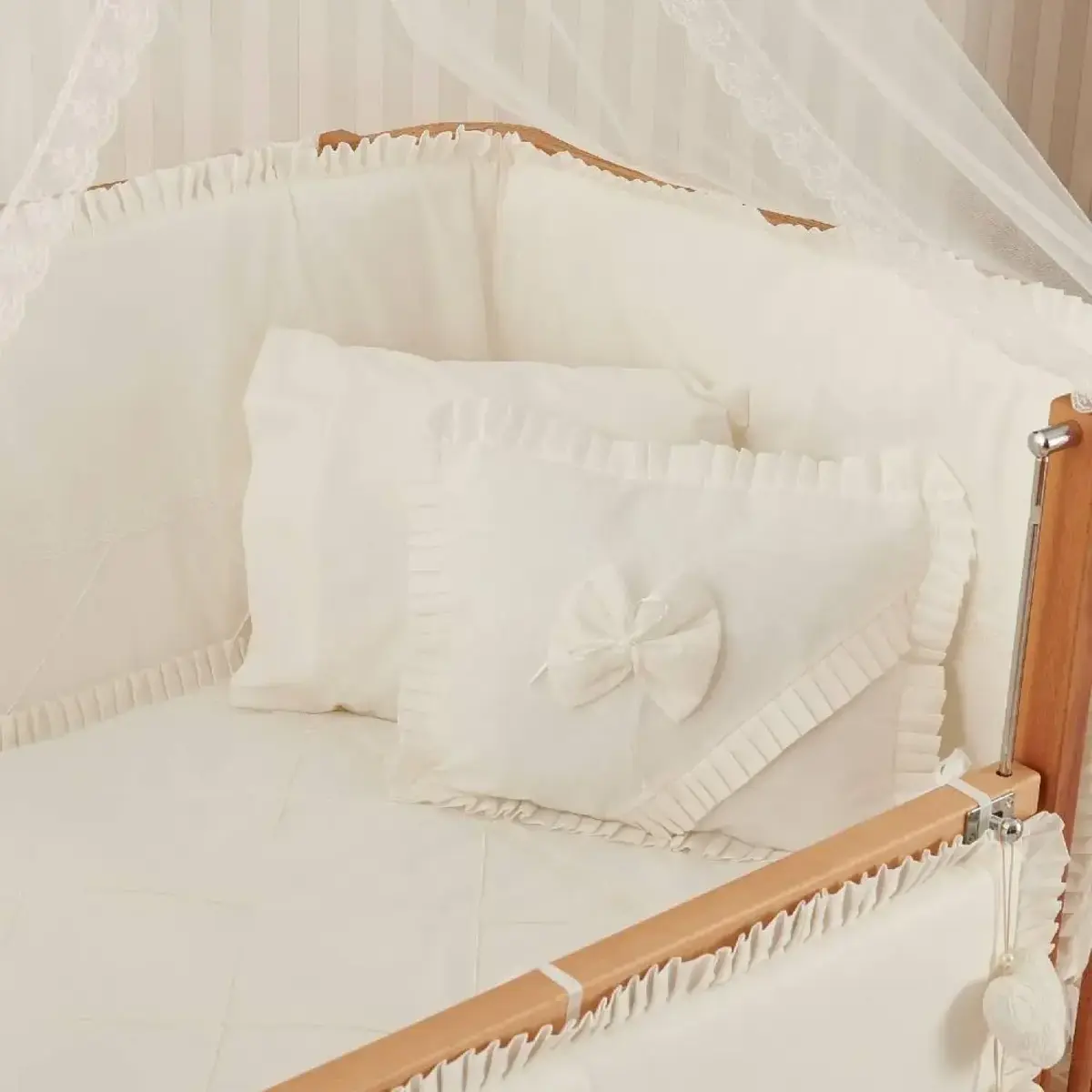 Meltem Kids Bambino Beşik 70x110 cm Naturel Ekru