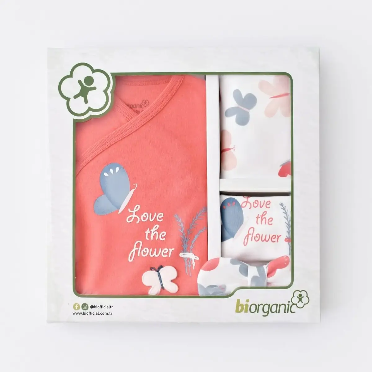 Bibaby Organik Hastane Çıkışı 5li Wild Flowers Coral