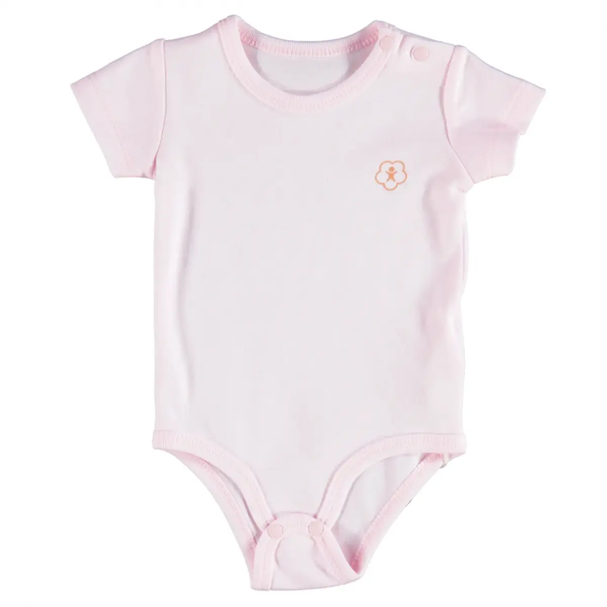 Bibaby Organik Body Kısa Kol Basic Pembe
