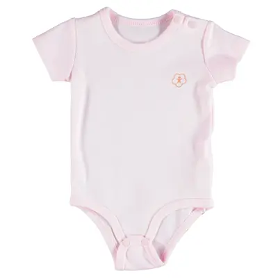 Bibaby Organik Body Kısa Kol Basic Pembe