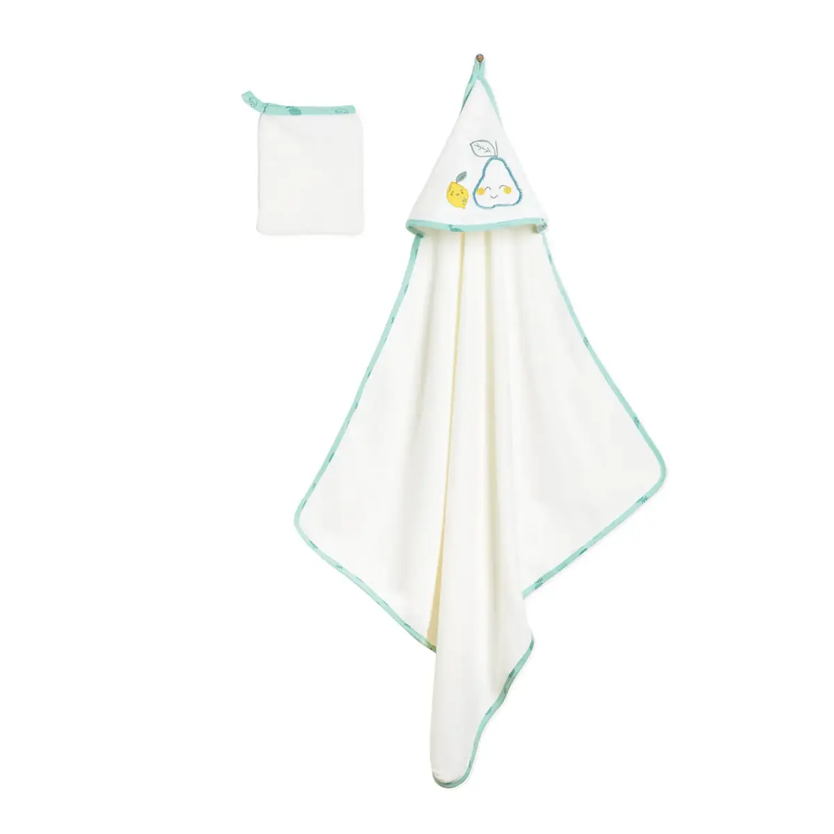 Bibaby Organik Havlu Pear Is So Sweet Ekru - Yeşil