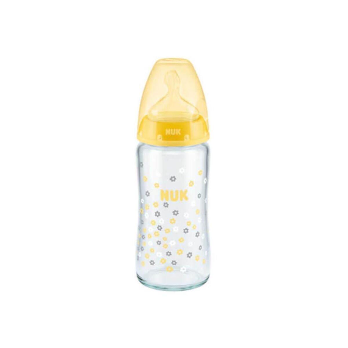 Nuk FC Plus Silikon Emzikli Cam Biberon 240 ml Sarı