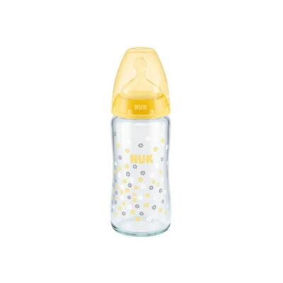 Nuk FC Plus Silikon Emzikli Cam Biberon 240 ml Sarı