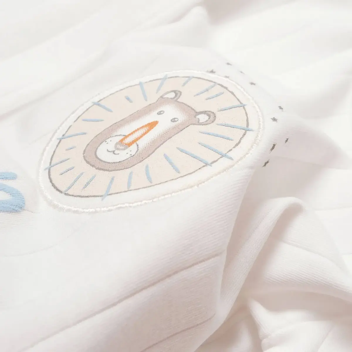 Bibaby Organik Sweatshirt Brave Lion Ekru - Turkuaz