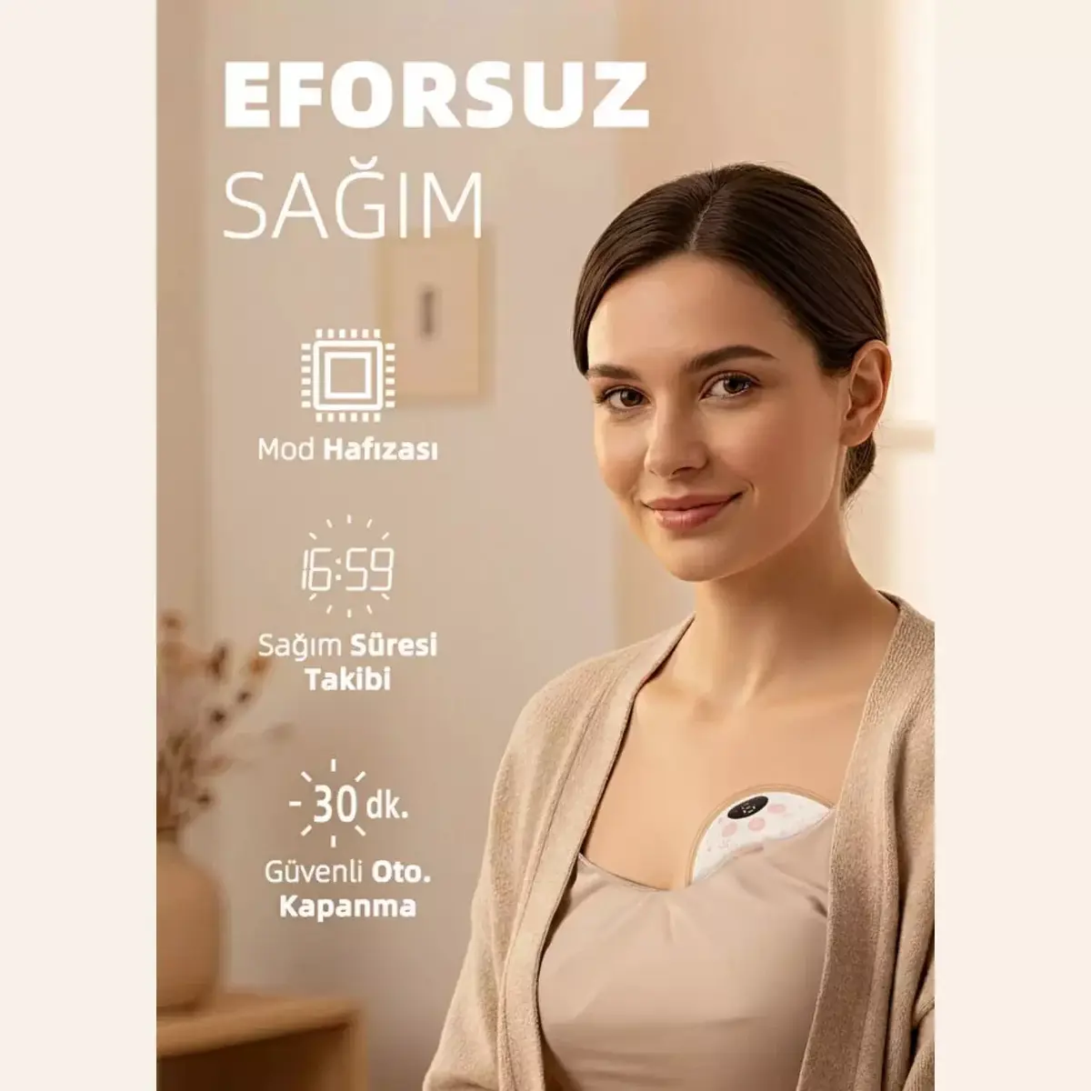 Bebebao P8 Pro 180 ML Yeni Nesil İç Motorlu Giyilebilir Elektrikli Göğüs Pompası Süt Pompası