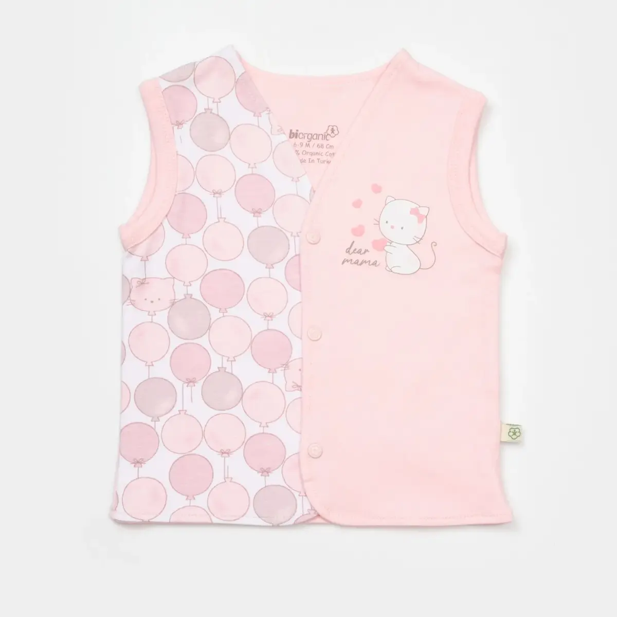 Bibaby Organik Yelek My Dear Mama Pembe