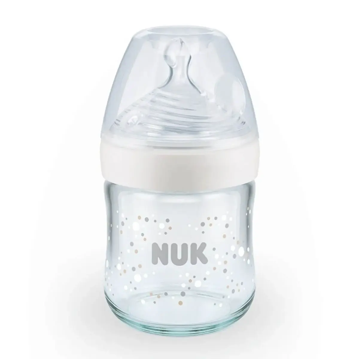 Nuk Nature Sense Isı Göstergeli Cam Biberon 120 ml Beyaz