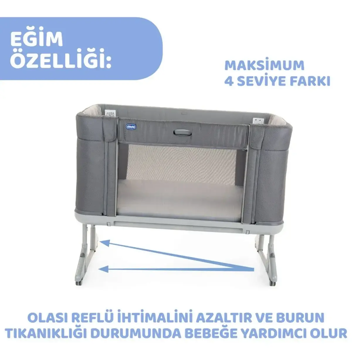 Chicco Next2Me Forever Anne Yanı Beşik Slate Grey