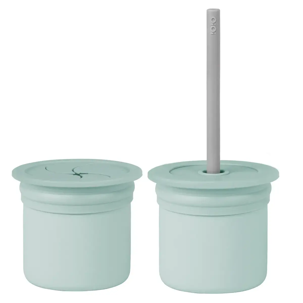 OiOi Ham+Hüp Atıştırma Seti 4lü River Green - Powder Grey