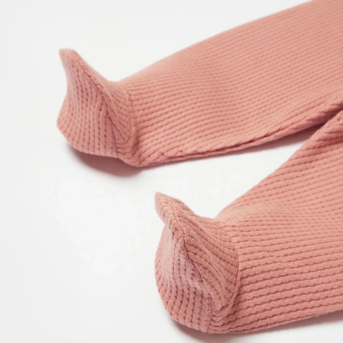 Bibaby Organik Pantolon Patikli Waffle Smile Kırmızı - Kahverengi