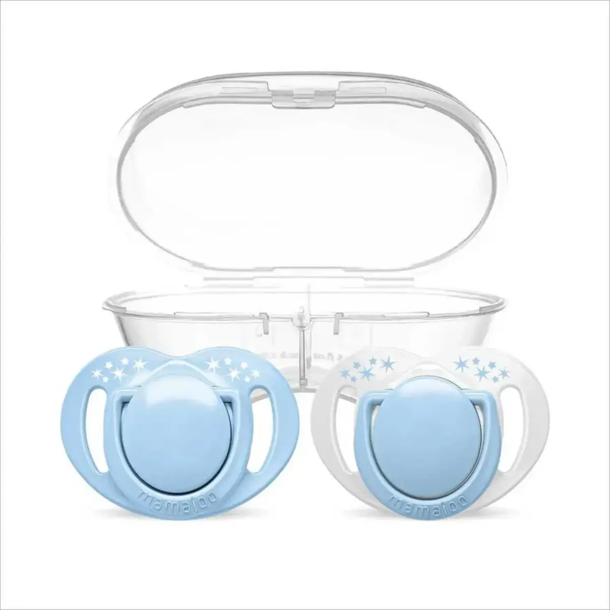 Mamajoo Ortodontik Silikon Emzik Sterilizasyon & Saklama Kutusu 0Ay+ Powder Blue 2li