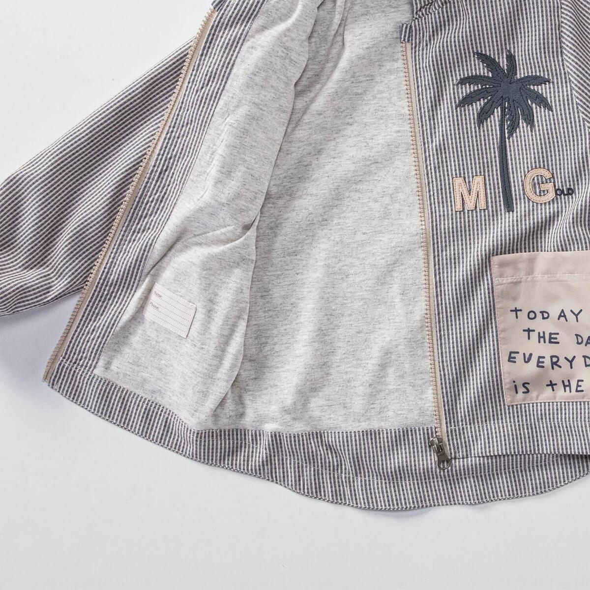 Midimod Yağmurluk Palmiyeli Lacivert