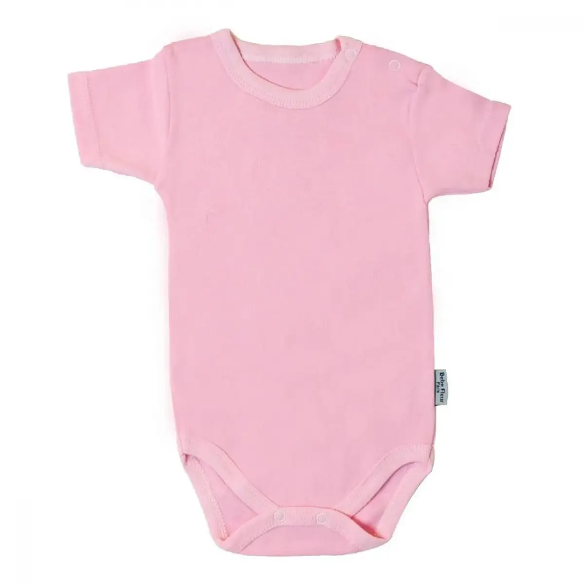 Bebe Fleur Body Kısa Kol İnterlok Bebek Pembe