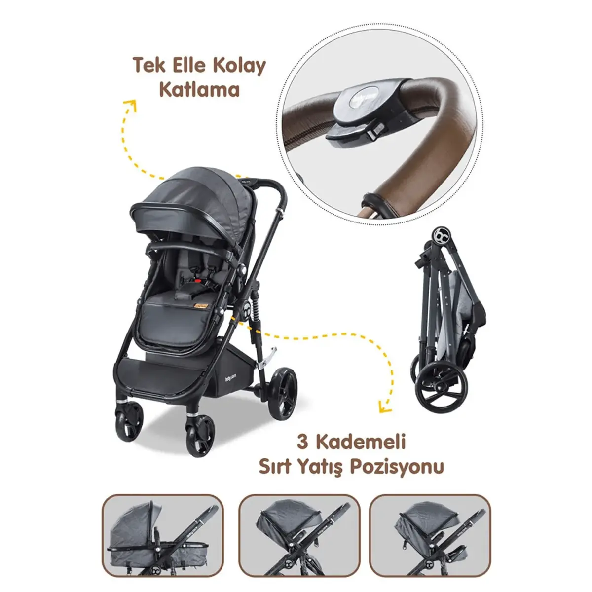 Baby Care Colarado Cross Travel Sistem Bebek Arabası Siyah