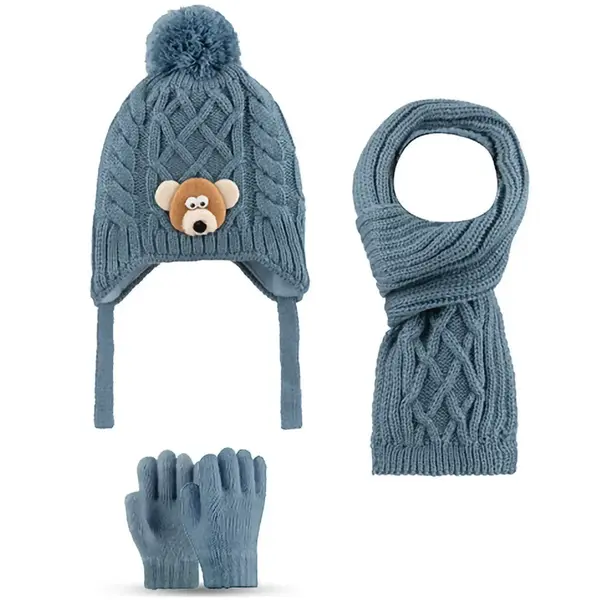 Kitti Eldiven Atkı Bere Takım 1-4 Yaş Havacı Mavi Asortili