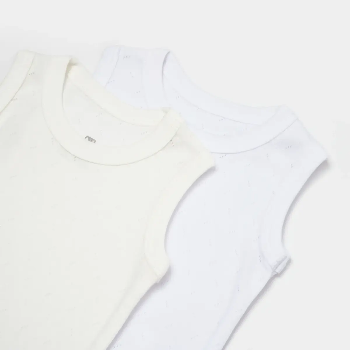 Bibaby Atlet Body 2li Jakarlı Beyaz - Ekru