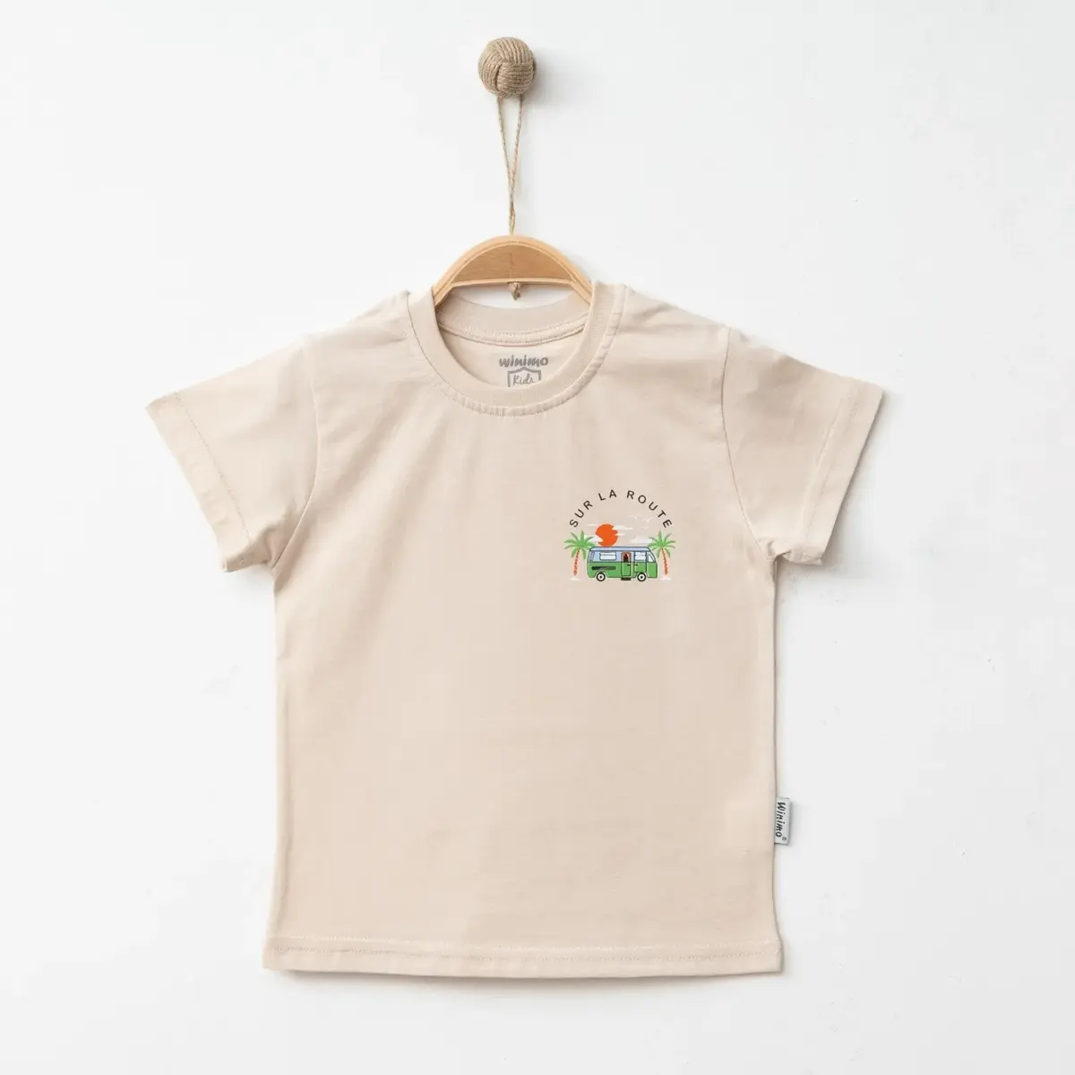 Winimo T-Shirt Otobüs Baskılı Bej