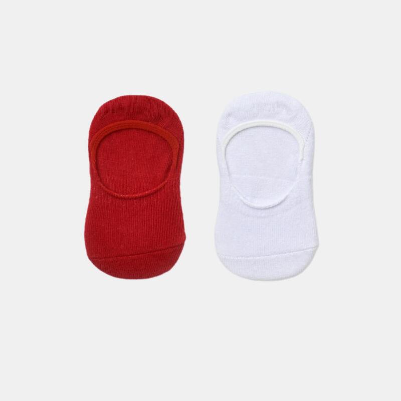 Bibaby Organik Babet Çorap 2li Basic Kırmızı - Beyaz