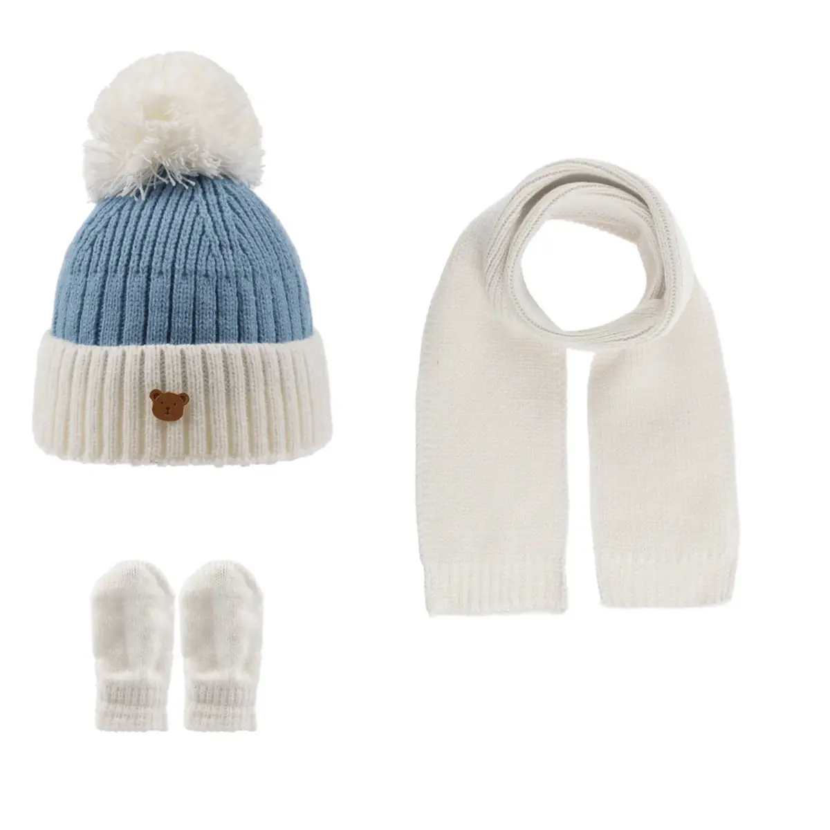 Kitti Atkı Bere Eldiven Takım Krem