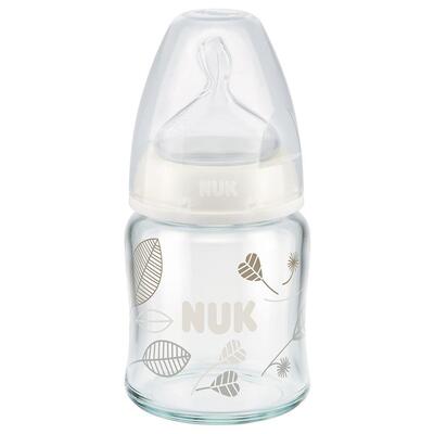 Nuk FC Plus Silikon Emzikli Cam Biberon 120 ml Beyaz